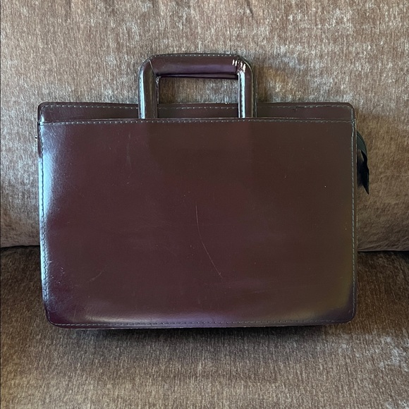 Op Grain Leather Accessories - Sophisticated Dark Brown/Burgandy Leather Briefcase  Vintage  Unisex